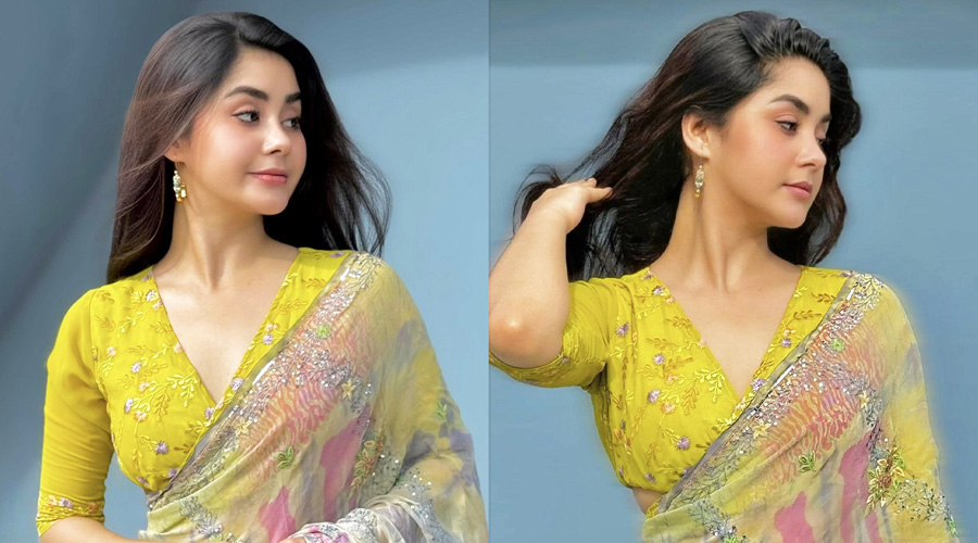 শাড়িতে মুগ্ধতা ছড়ালেন রোজা